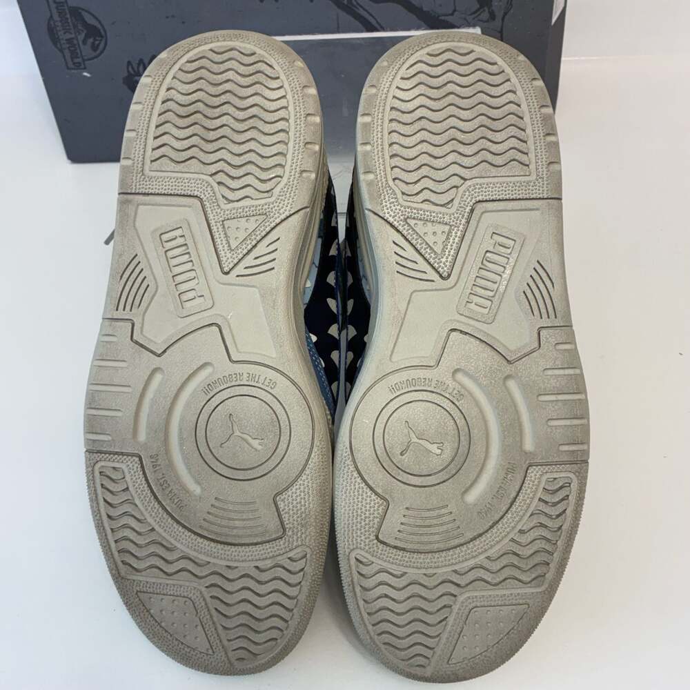 PUMA x Jurassic World Rebound Retro Sneakers Seafoam-Navy-Creamy Vanilla - Picture 7 of 12